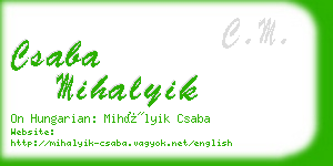 csaba mihalyik business card